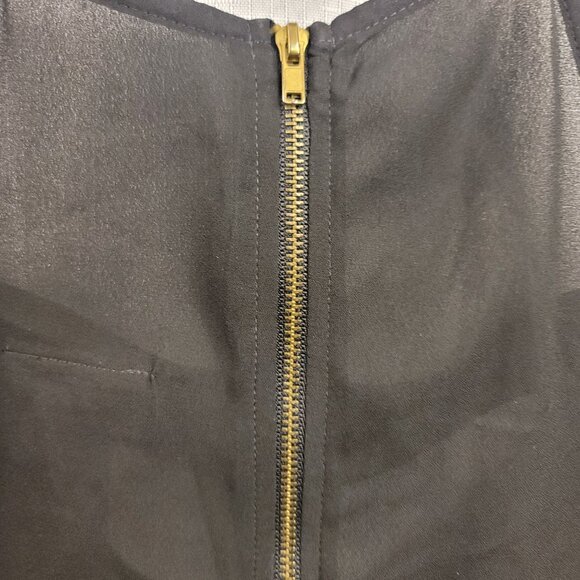 Rue+ Womens 3X Light Black Sleeveless Top Full Back Gold Zipper - Picture 3 of 5